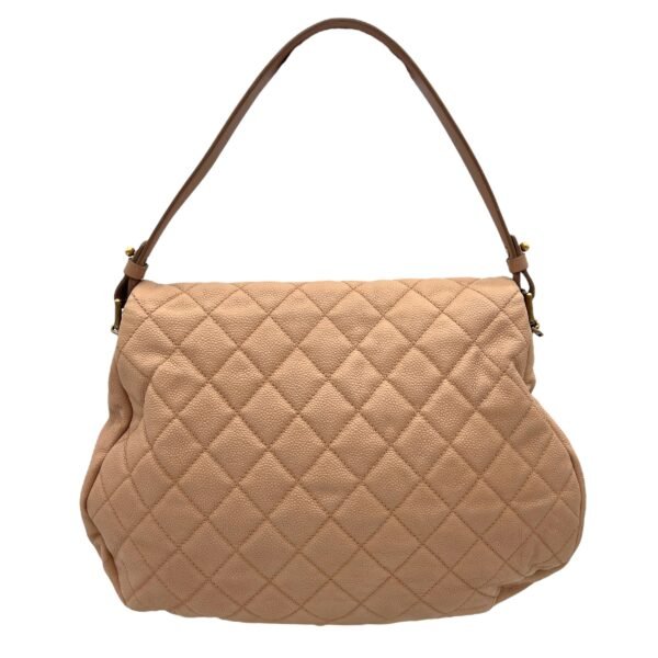 Flap Bag Beige Shoulder Bag in Lambskin, Gold hardware - Image 2