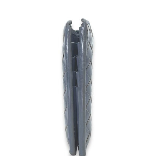Intrecciato Compact Grey Wallet in Calfskin - Image 3