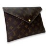 Kirigami Pouch Brown in Monogram Coated Canvas, Gold hardware - Image 3