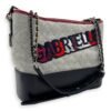 Gabrielle Shoulder Bag Large White in Wool, Mixed hardware - Image 3