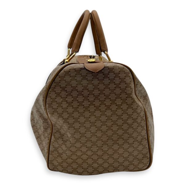 Boston Duffle Bag Brown in Coated Canvas, Gold hardware - Image 3