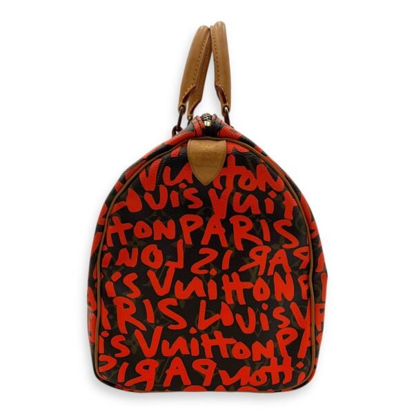Stephen Sprouse Speedy 30 Brown Top Handle Bag in Monogram Coated Canvas, Gold hardware - Image 3