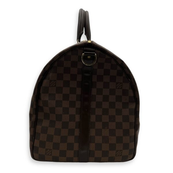 Keepall Duffle Bag 55 Damier Ebene in Coated Canvas, Gold hardware - Image 3