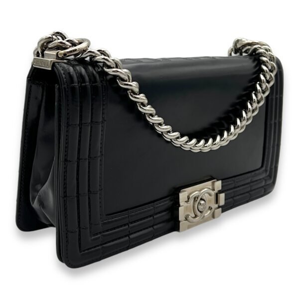 Boy Shoulder Bag Black in Calfskin, Silver hardware - Image 3