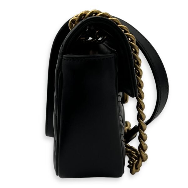 GG Marmont Shoulder Bag Mini Black in Calfskin, Gold hardware - Image 3