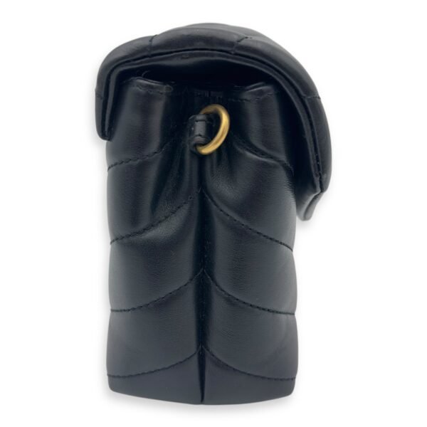 Loulou Toy Black Crossbody Bag in Calfskin, Gold hardware - Image 3