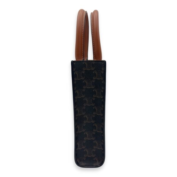 Cabas Triomphe Vertical Top Handle Bag Brown in Coated Canvas - Image 3