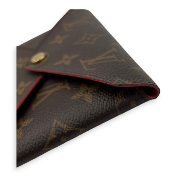 Kirigami Pouch Brown in Monogram Coated Canvas, Gold hardware - Image 10
