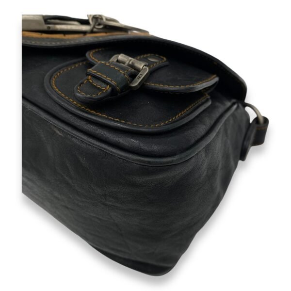 Gaucho Black Crossbody Bag in Calfskin, Ruthenium hardware - Image 10