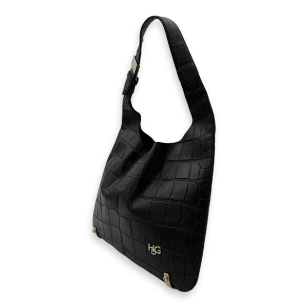 HDG Tote Bag Black in Crocodile Embossed Calfskin, Gold hardware - Image 3