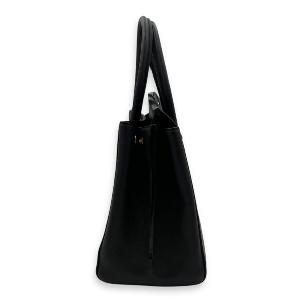 Florine Brown Top Handle Bag in Canvas, Gold hardware - Image 3