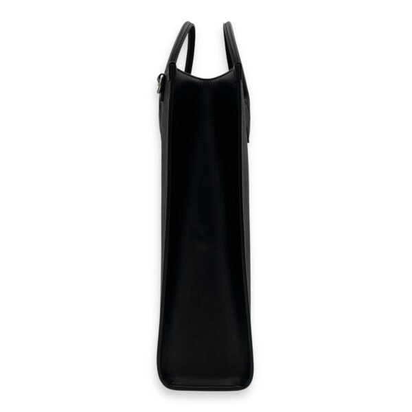 Interlocking G Black Tote Bag in Coated Canvas, Silver hardware - Image 3