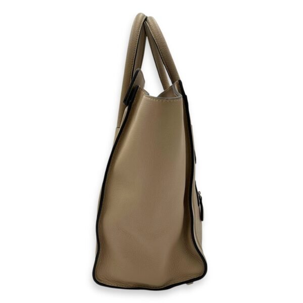 Luggage Mini Brown Top Handle Bag in Calfskin, Silver hardware - Image 3