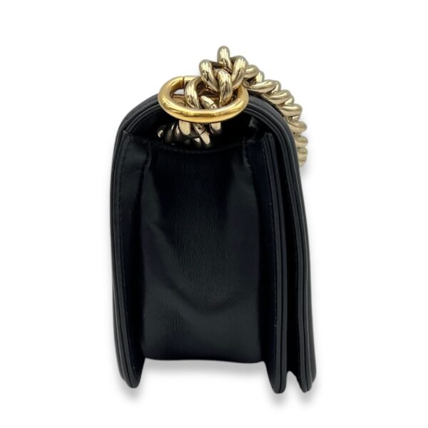 Boy Shoulder Bag Black in Calfskin, Gold hardware - Image 3