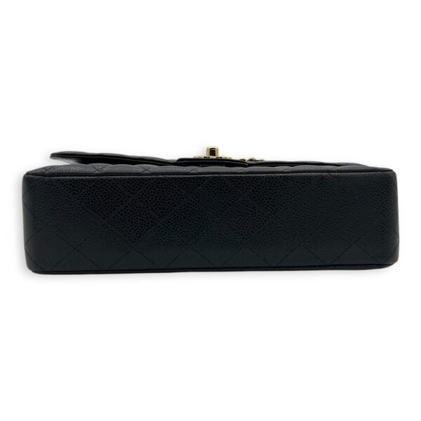 Classic Flap Medium Black Shoulder Bag in Caviar Leather, Gold hardware - Image 5