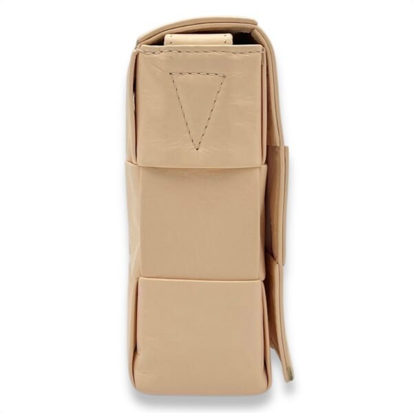 Cassette Crossbody Bag Beige in Calfskin, Silver hardware - Image 3