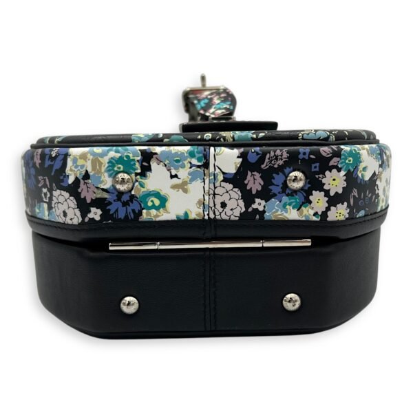 Floral Print Petite Boite Chapeau Multi-colour Crossbody Bag in Calfskin, Silver hardware - Image 5