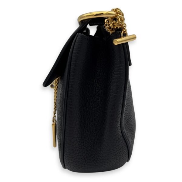 Drew Crossbody Bag Black in Calfskin, Gold hardware - Image 3