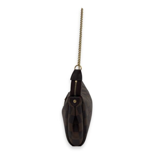 Eva Shoulder Bag Brown in Coated Canvas, Gold hardware - Image 3