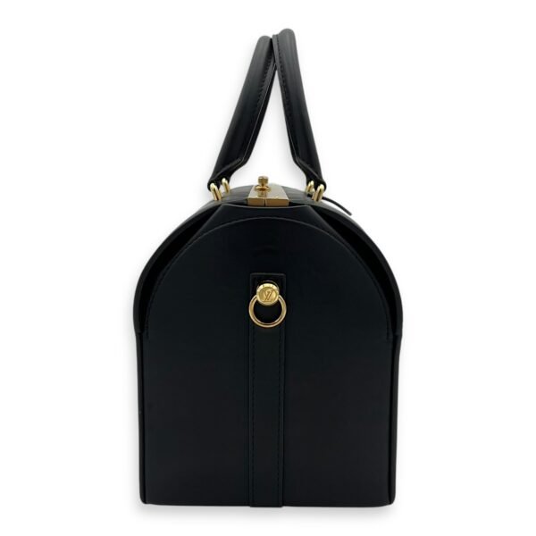boston Top Handle Bag Black in Calfskin, Gold hardware - Image 3