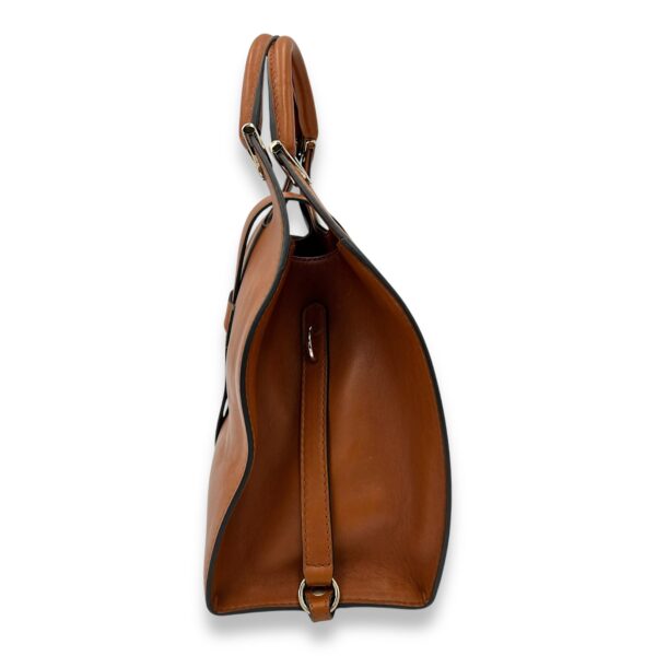 277514 Top Handle Bag Large Brown in Calfskin, Gold hardware - Image 3