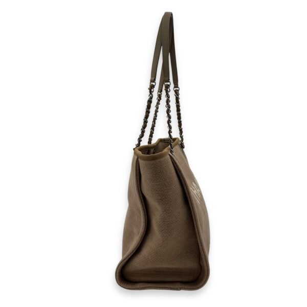 Deauville Tote Bag Brown in Canvas, Silver hardware - Image 3