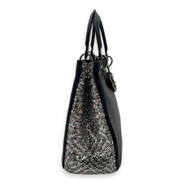 Diorissimo Blue Top Handle Bag in Calfskin, Silver hardware - Image 3