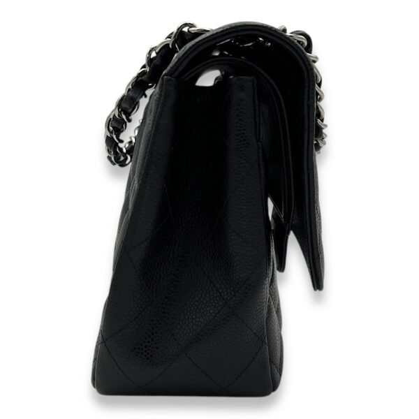 Classic Shoulder Bag Jumbo Black in Caviar Leather, Silver hardware - Image 3