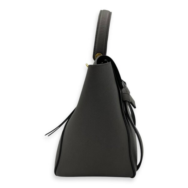 Belt Bag Top Handle Bag Micro Grey in Calfskin, Gold hardware - Image 3