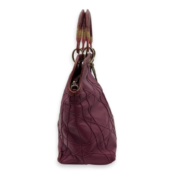 Granville Top Handle Bag Purple in Calfskin, Gold hardware - Image 3