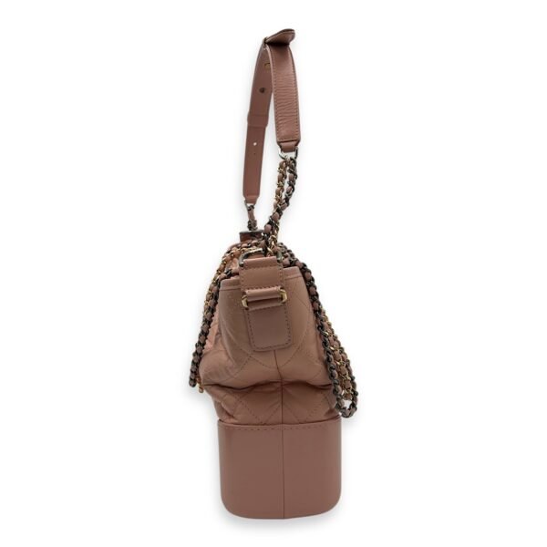 Gabrielle Crossbody Bag Medium Pink in Calfskin, Gold hardware - Image 3