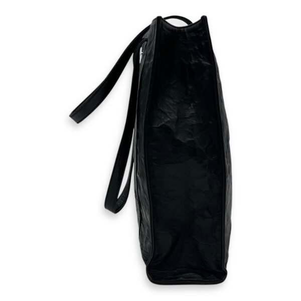 Antique Logo Small Black Tote Bag in Nappa Leather, Silver hardware - Image 3