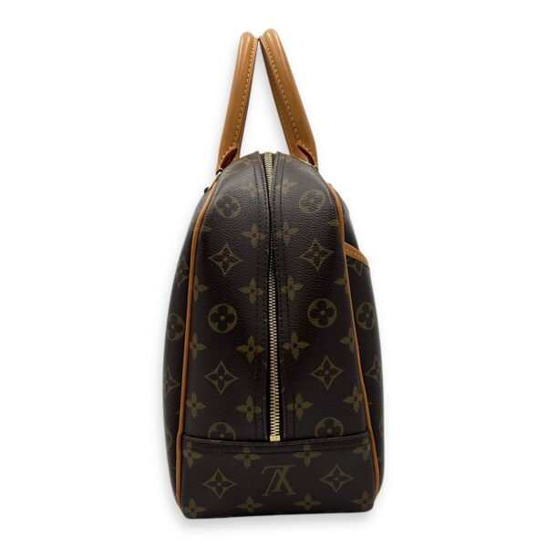 Deauville MM Brown Top Handle Bag in Monogram Coated Canvas, Gold hardware - Image 3