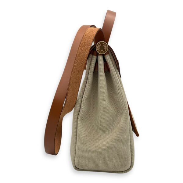 Herbag 31 Beton Top Handle Bag in Canvas, Gold hardware - Image 3