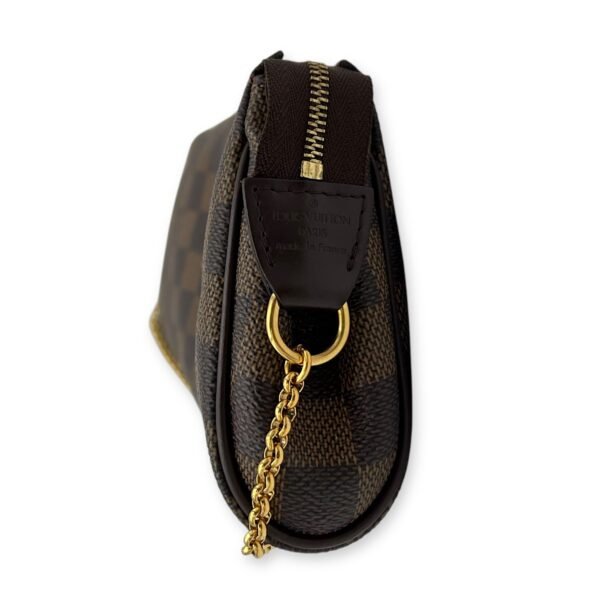 Eva Crossbody Bag Brown in Coated Canvas, Gold hardware - Image 3