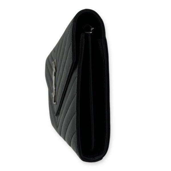 Cassandre Black Wallet On Chain in Calfskin, Silver hardware - Image 3