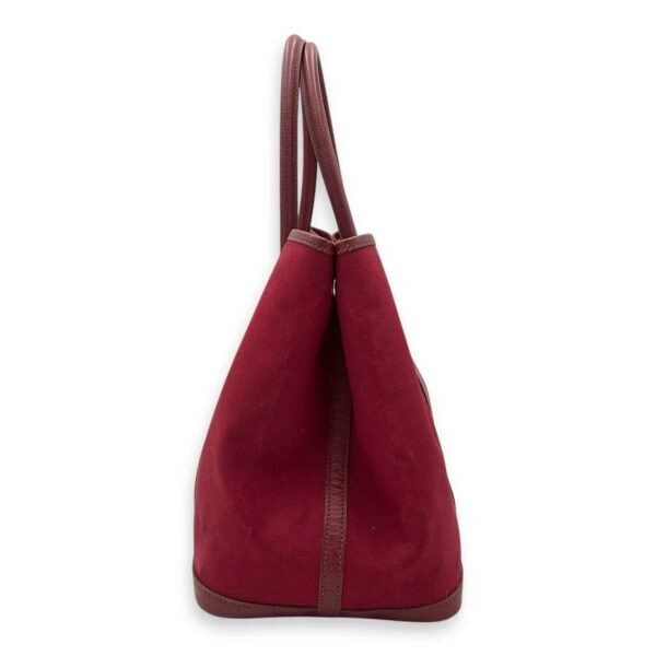 Garden Party 36 Rouge Imperial Top Handle Bag in Canvas, Silver hardware - Image 3