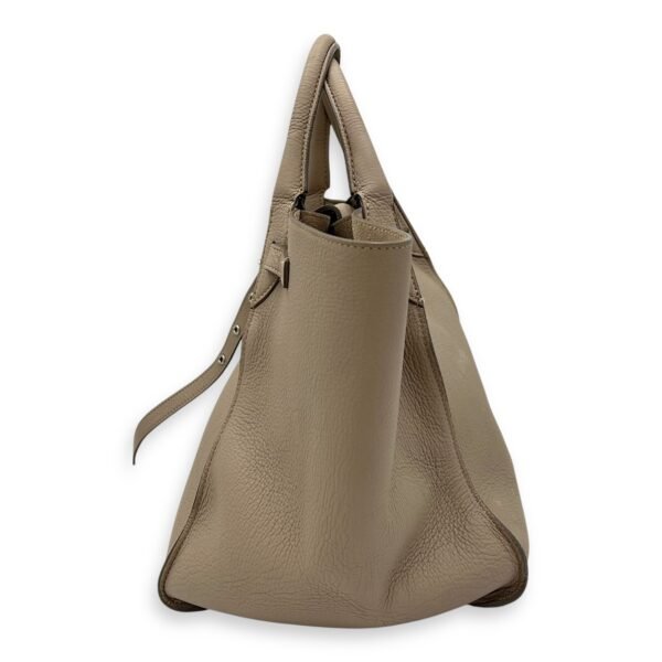Big Top Handle Bag Grey in Calfskin, Silver hardware - Image 3