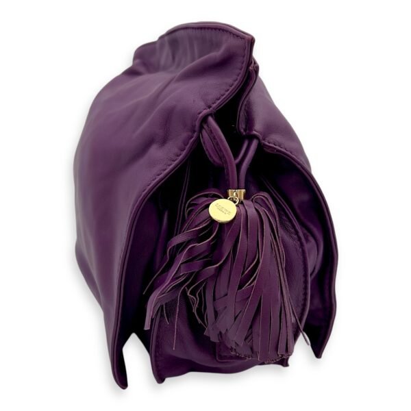Flamenco Purple Crossbody Bag in Lambskin, Gold hardware - Image 7