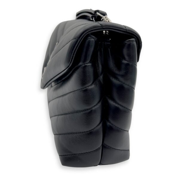 Loulou Small Black Shoulder Bag in Calfskin, Silver hardware - Image 6