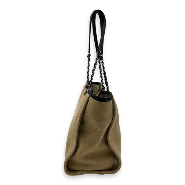 Deauville Tote Bag Beige in Canvas, Silver hardware - Image 3