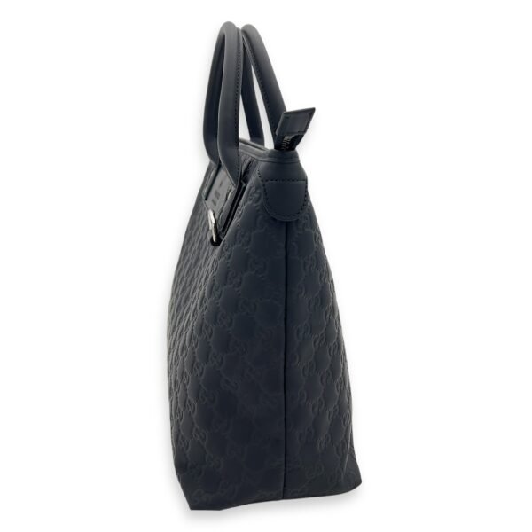 Guccissima Top Handle Bag Black in Calfskin, Silver hardware - Image 3