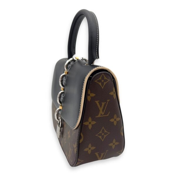 Chain It Top Handle Bag Brown in Monogram Coated Canvas, Silver hardware - Image 3