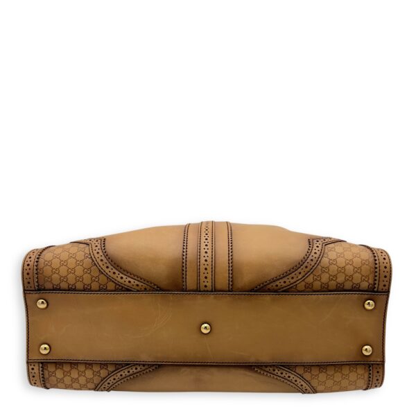 Duilio Brogue Shoulder Bag Brown in Calfskin, Gold hardware - Image 3