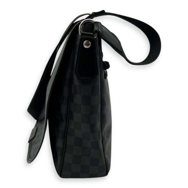 Daniel Graphite Messenger in Coated Canvas, Silver hardware - Image 3