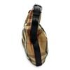 Glitter House Check Brown Shoulder Bag in Canvas, Silver hardware - Image 3