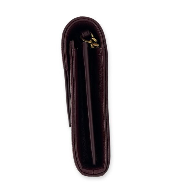 Cassandre Red Wallet On Chain in Calfskin, Gold hardware - Image 3
