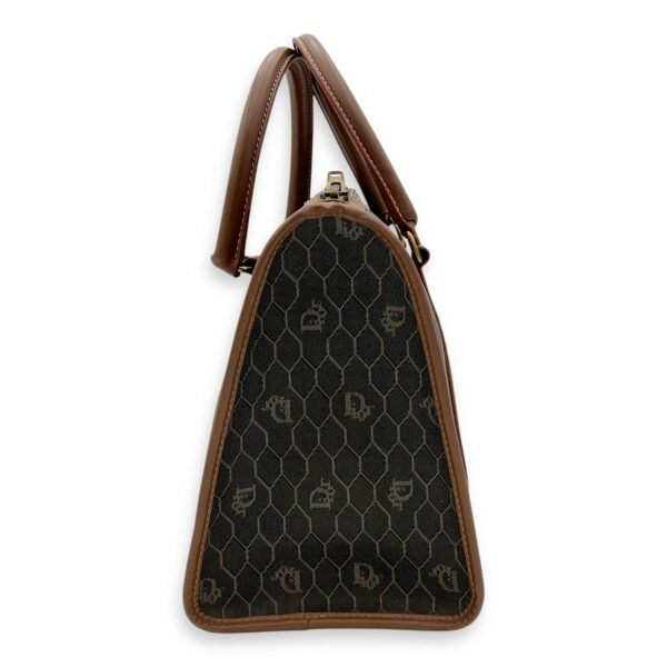 Honeycomb  Top Handle Bag Brown in Coated Canvas, Gold hardware - Image 3