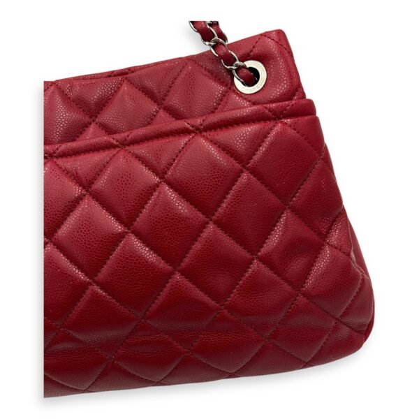 CC Shoulder Bag Red in Caviar Leather, Silver hardware - Image 13