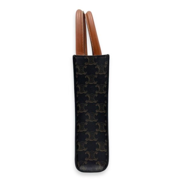 Cabas Triomphe Vertical Top Handle Bag Brown in Coated Canvas, Gold hardware - Image 3